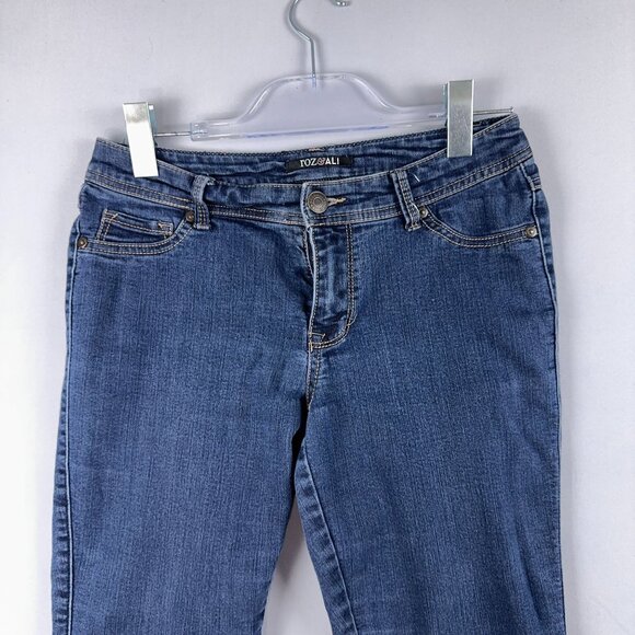 Roz & Ali Cropped Skinny Jeans Womens Size 4 Low Rise Dark Wash Denim Blue - Picture 3 of 12